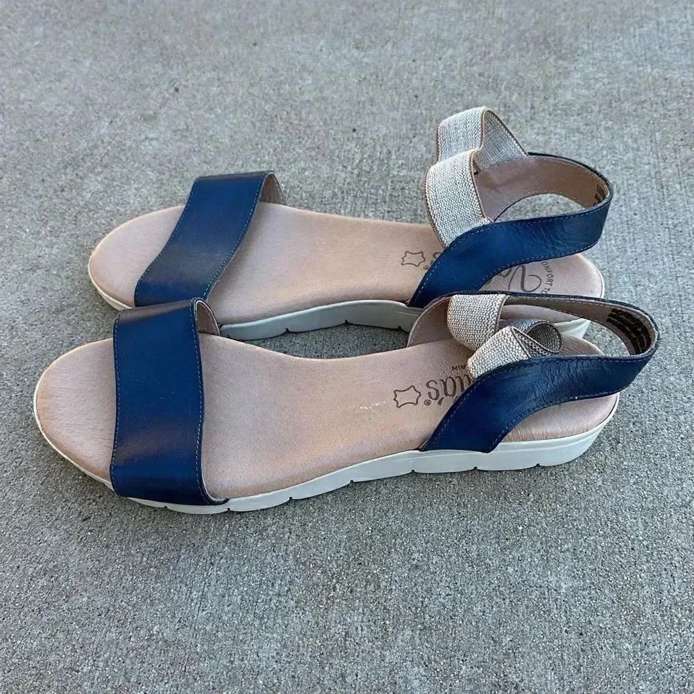 Valeria’s Made In Spain Leather Ankle Strap Comfort Sandals Women’s Sz 41 - Picture 3 of 8